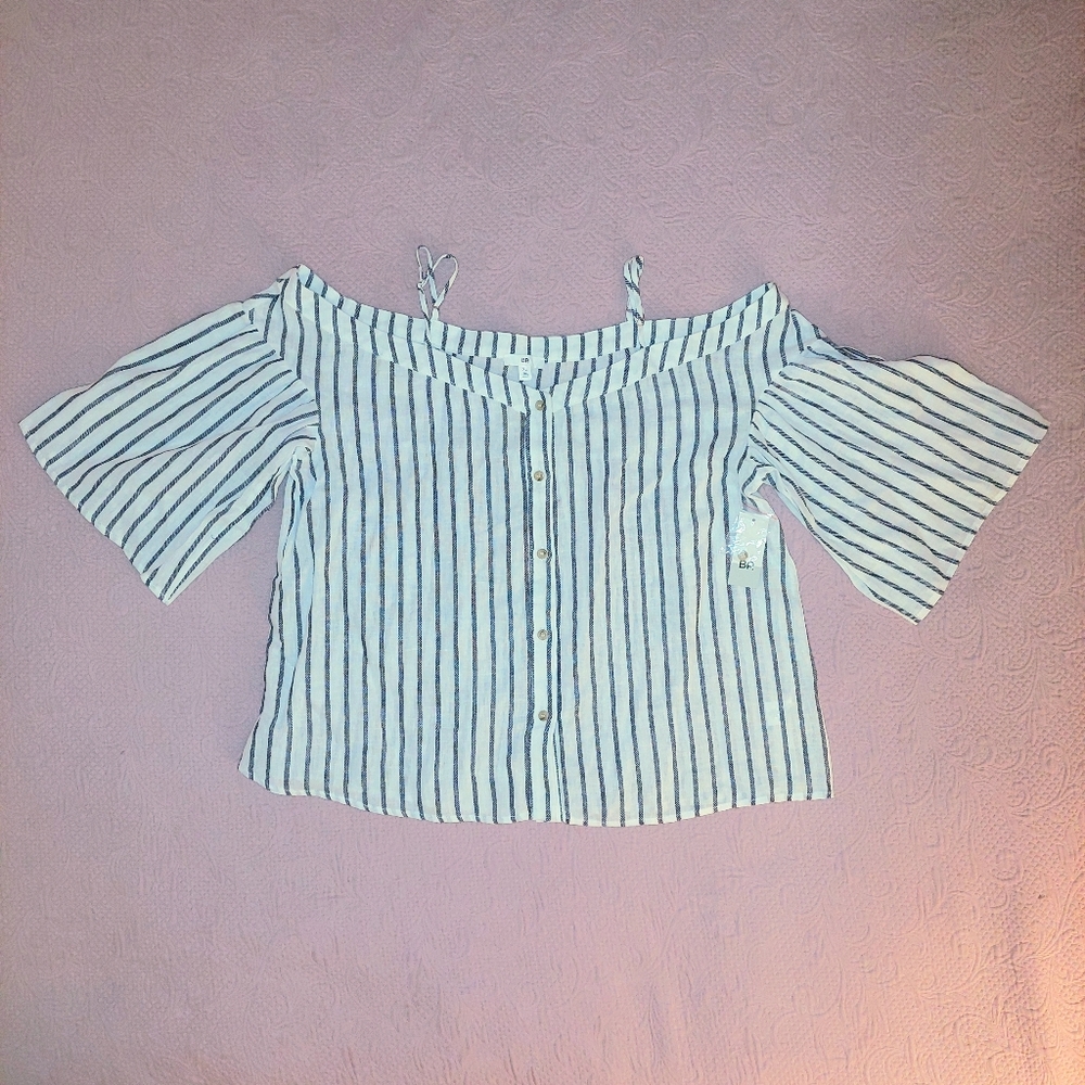 NWT BP linen blend off-shoulder top